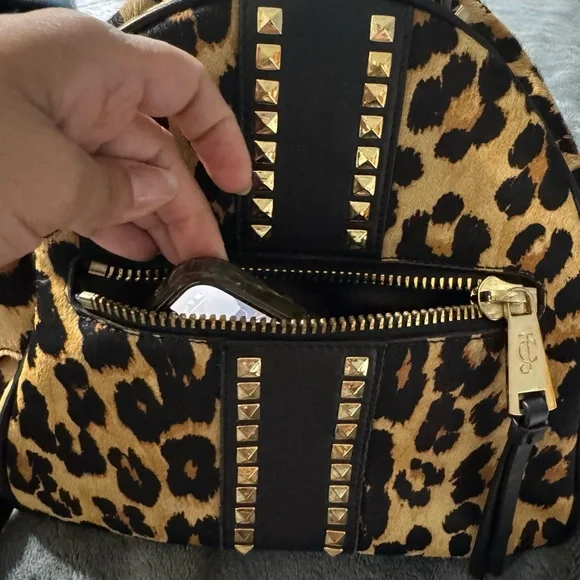Juicy Couture Leopard Print Backpack with Gold Studs - Picture 4 of 7